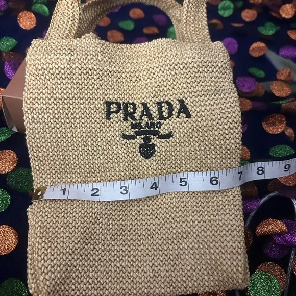 Prada Small Woven /Straw Tote Bag NWB - Picture 4 of 13